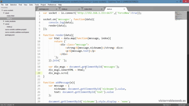 Crear una aplicación web de Chat con NodeJS y SocketIO – Screenshot 2