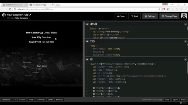 Projects with JSON and APIs – Screenshot 2