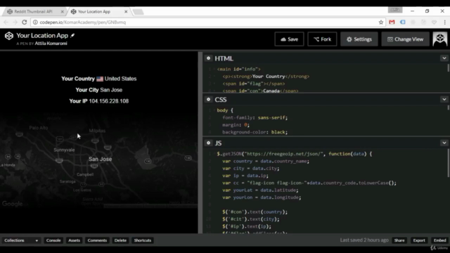 Projects with JSON and APIs – Screenshot 3
