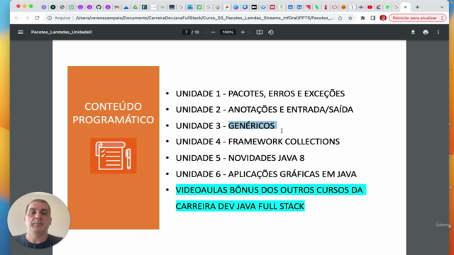 Curso Pacotes, Lambdas, Streams, Interfaces Gráficas – Screenshot 4