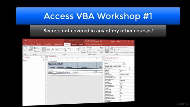 Workshop 1: Access VBA, Design and Advanced Methods – Screenshot 1