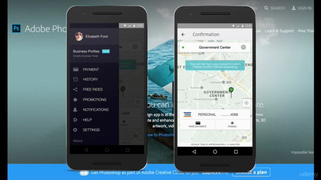 Mobile App Design in Photoshop From Scratch: Design Uber App – Screenshot 4