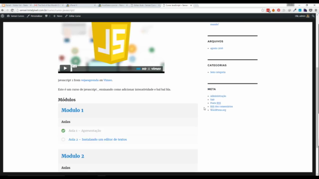 Curso site EAD com Wordpress e Sensei 2021 – Screenshot 2