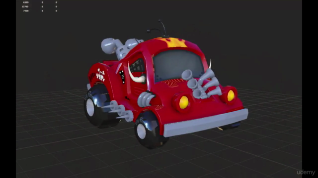 Learn to Model a Cartoon Car in Maya – Screenshot 3
