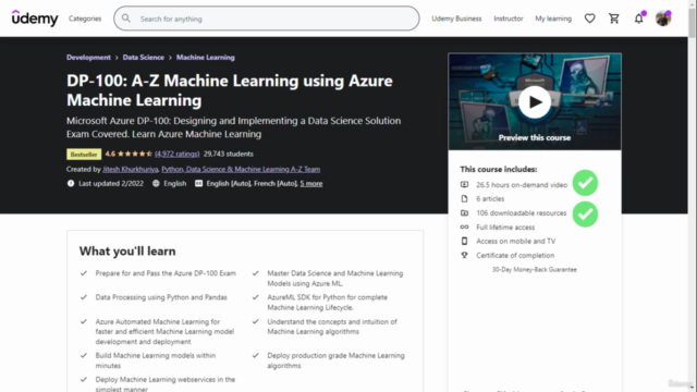 DP-100: A-Z Machine Learning using Azure Machine Learning - Screenshot_03