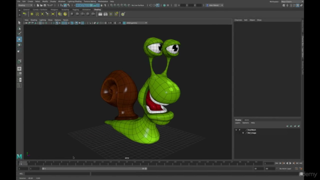 Learn to Model a Cartoon Snail in Maya LT – Screenshot 4