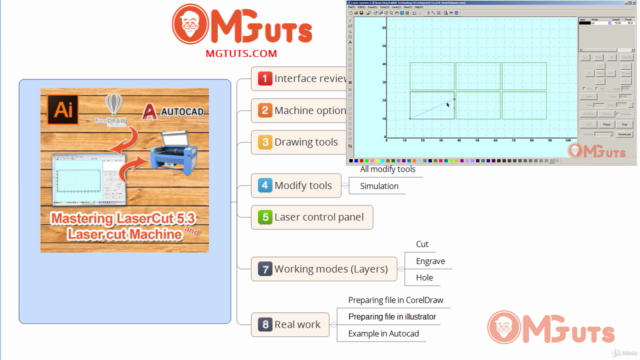 Mastering LaserCut 5.3 and Laser cutting machine – Screenshot 2