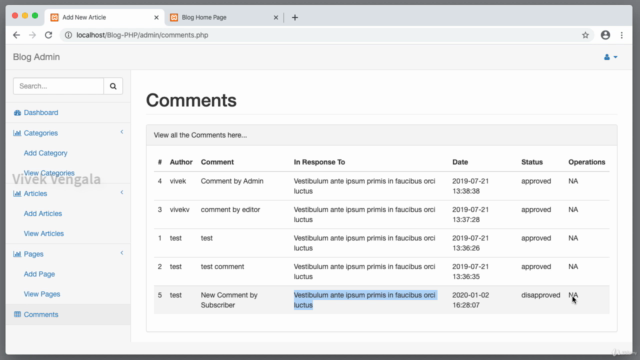 Content Management System in PHP & MySQL – Screenshot 2
