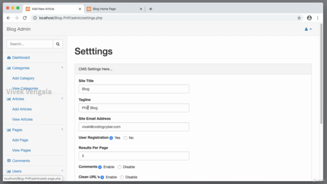 Content Management System in PHP & MySQL – Screenshot 4