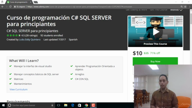Curso de programación C# SQL SERVER para principiantes – Screenshot 1