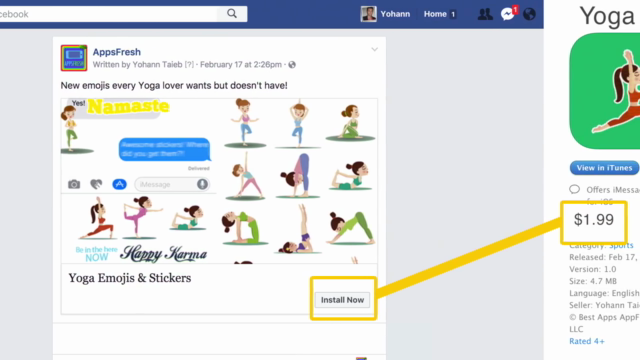 Facebook Ads Arbitrage using iPhone sticker apps – Screenshot 2