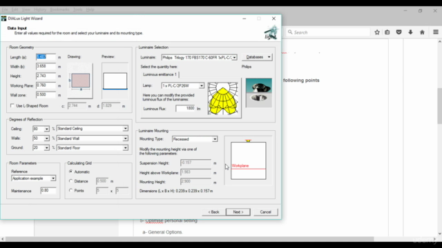 Lighting design by using DIALux Program – Screenshot 1