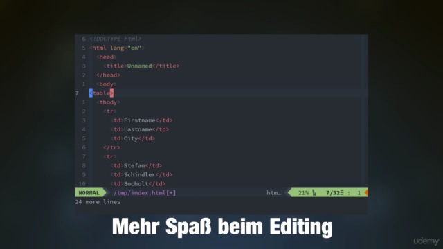 Code-Editor Vim: Booste deine Produktivität (Komplett-Kurs) – Screenshot 1