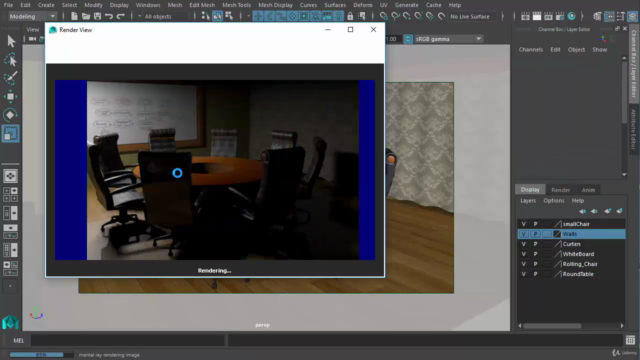 3D Modeling and Texturing Interior Office in Autodesk Maya – Screenshot 4