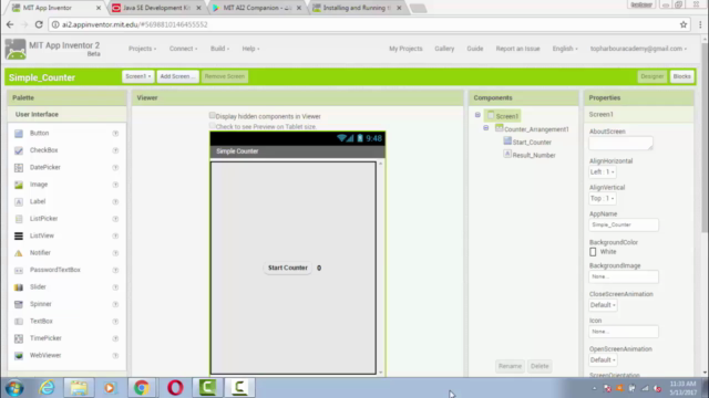 دورة تطوير تطبيقات الموبايل للأندرويد من خلال آب إنفنتور2 – Screenshot 2