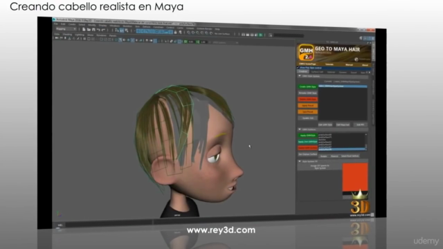 Creando cabello realista en Autodesk Maya – Screenshot 1