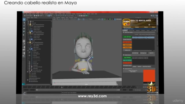 Creando cabello realista en Autodesk Maya – Screenshot 2