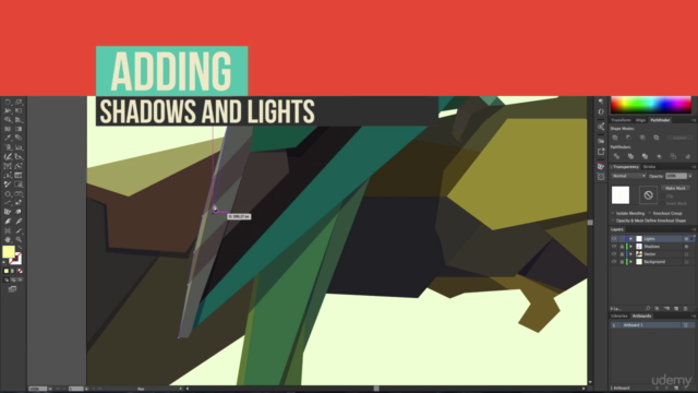 Triangulated Bird: Origami Styled Bird in Adobe Illustrator – Screenshot 3