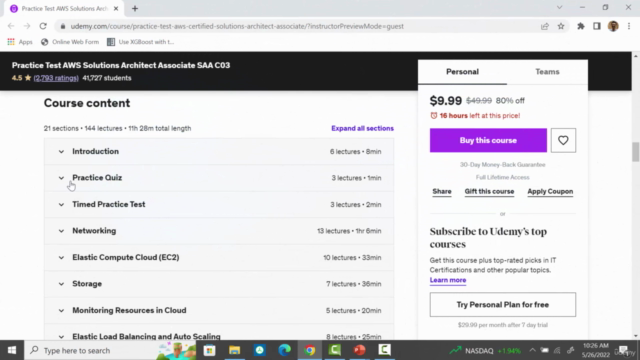Practice Test AWS Solutions Architect Associate SAA C03 – Screenshot 2