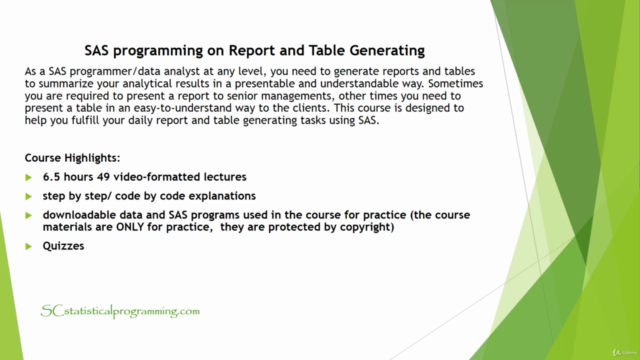 SAS programing on Reports and Tables generating – Screenshot 1