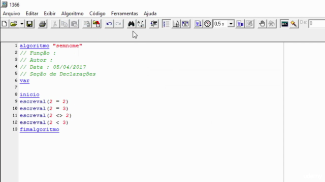 Aprendendo Algoritmos com VisuAlg – Screenshot 2