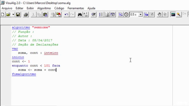 Aprendendo Algoritmos com VisuAlg – Screenshot 3