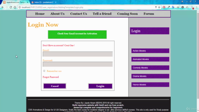 PHP Secure Login and Registration System + Email Activation – Screenshot 1