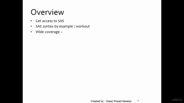 Crash Course : SAS Programming from Scratch with workout – Screenshot 1