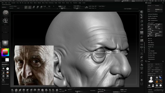 Curso profesional de Zbrush - Esculpido de un busto en 3D – Screenshot 4