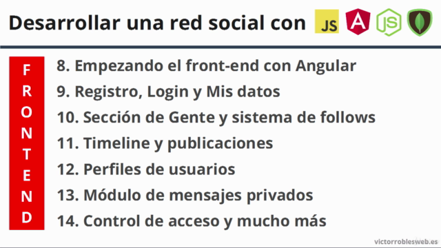 Desarrollar una red social con JavaScript, Angular y NodeJS – Screenshot 4