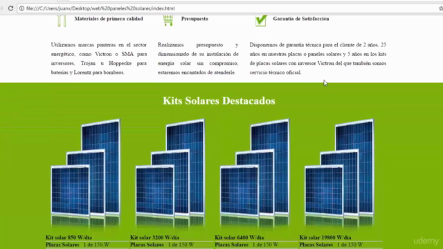 Aprende html5 y css3 creando una web de paneles solares – Screenshot 1