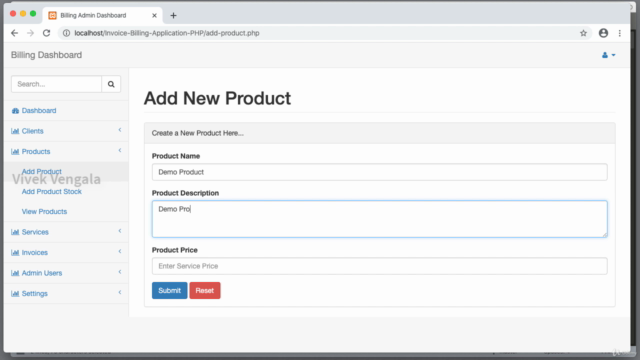 Customer Invoice Billing Application in PHP & MySQL – Screenshot 2
