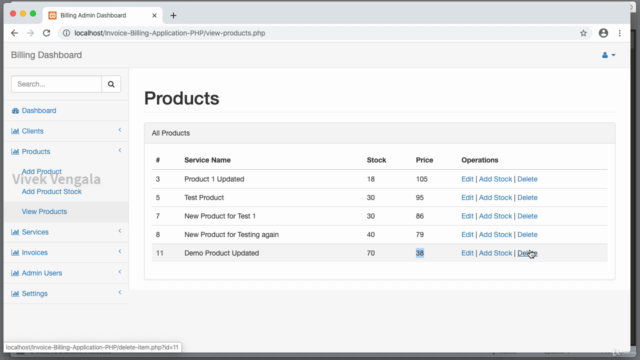 Customer Invoice Billing Application in PHP & MySQL – Screenshot 3