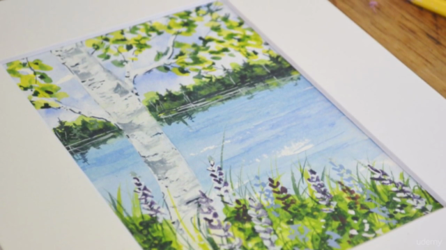 Beginner Watercolor Painting - Birch Tree Easy Art Steps - Screenshot_01