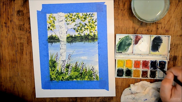 Beginner Watercolor Painting - Birch Tree Easy Art Steps - Screenshot_04