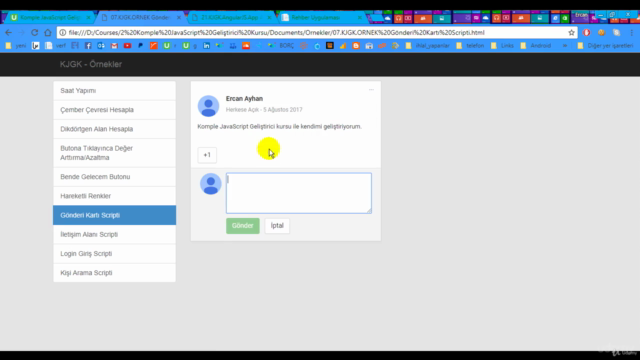 Komple JavaScript Geliştirici Kursu – Screenshot 2