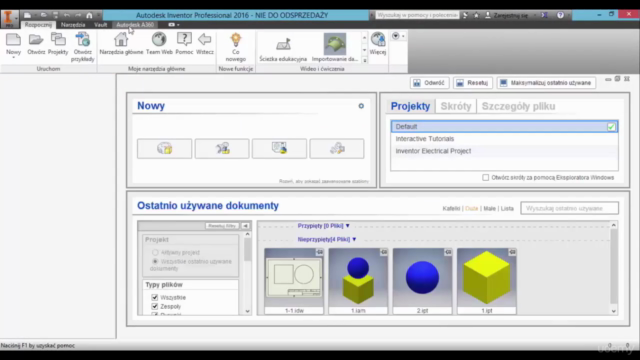 Autodesk Inventor 2016 - kurs (bardzo) podstawowy – Screenshot 2