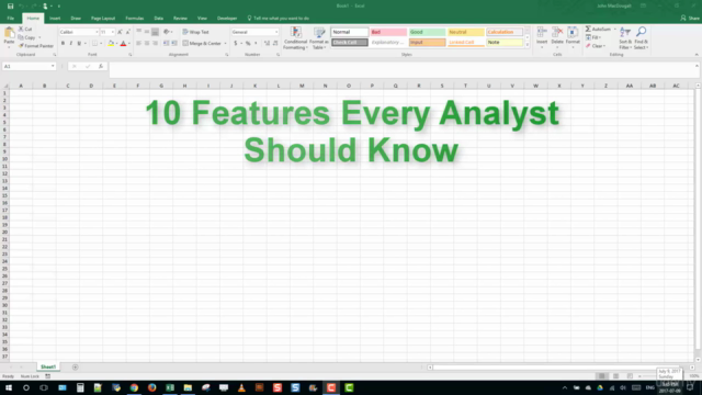 Ten Excel Features Every Analyst Should Know – Screenshot 1