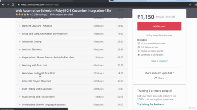 Web Automation-Selenium-Ruby|E-2-E Cucumber integration-15hr – Screenshot 2