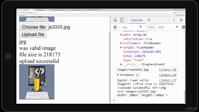 Uploading images to PHP Server via AJAX - Screenshot_01