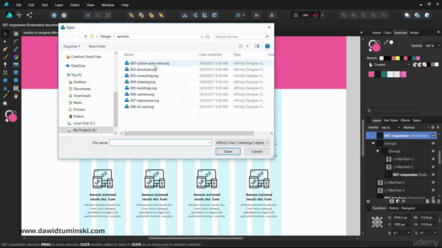 Web Design in Affinity Designer Masterclass – Screenshot 4