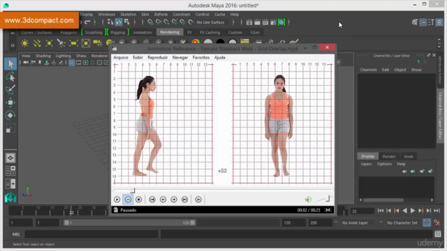 Maya: Animando Caminhada de Personagem. – Screenshot 1