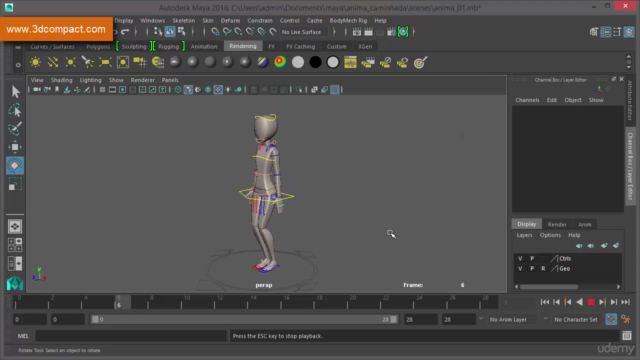 Maya: Animando Caminhada de Personagem. – Screenshot 2