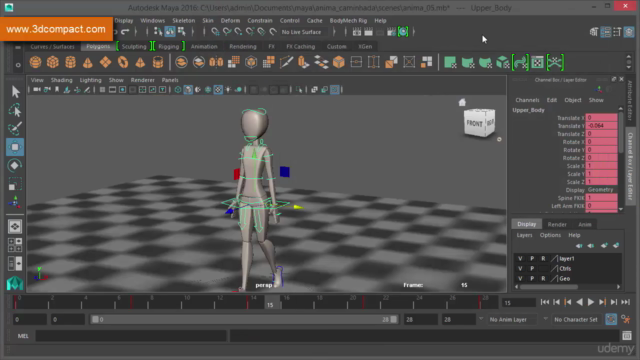 Maya: Animando Caminhada de Personagem. – Screenshot 3