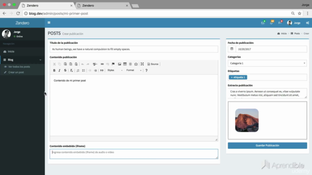 Desarrollo de un Blog con Manejo de Roles y Permisos – Screenshot 3