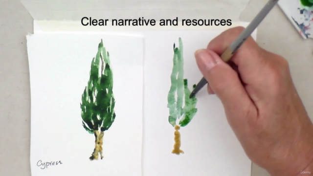 ESSENTIAL Paint TREES in watercolor. Clear videos show you. – Screenshot 2