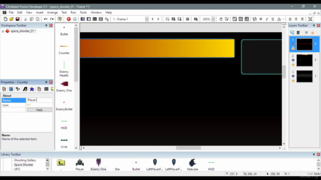 Build a Space Shooter game in Clickteam Fusion 2.5 – Screenshot 2