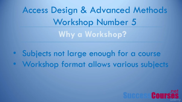 Workshop 5: Access VBA, Design and Advanced Methods – Screenshot 1