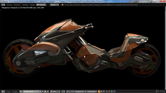 Diseño de una motocicleta de ciencia ficción con blender (2) – Screenshot 4