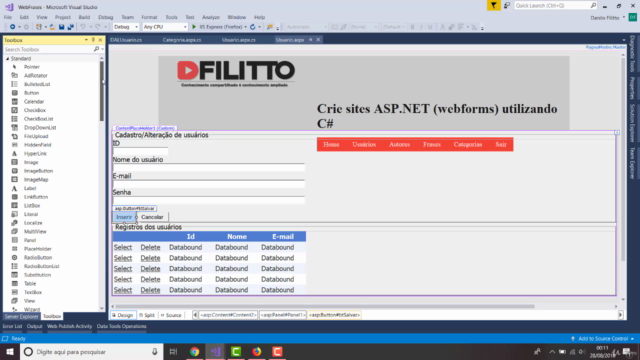 Crie sites ASP.NET (webforms) utilizando C# e JavaScript – Screenshot 1